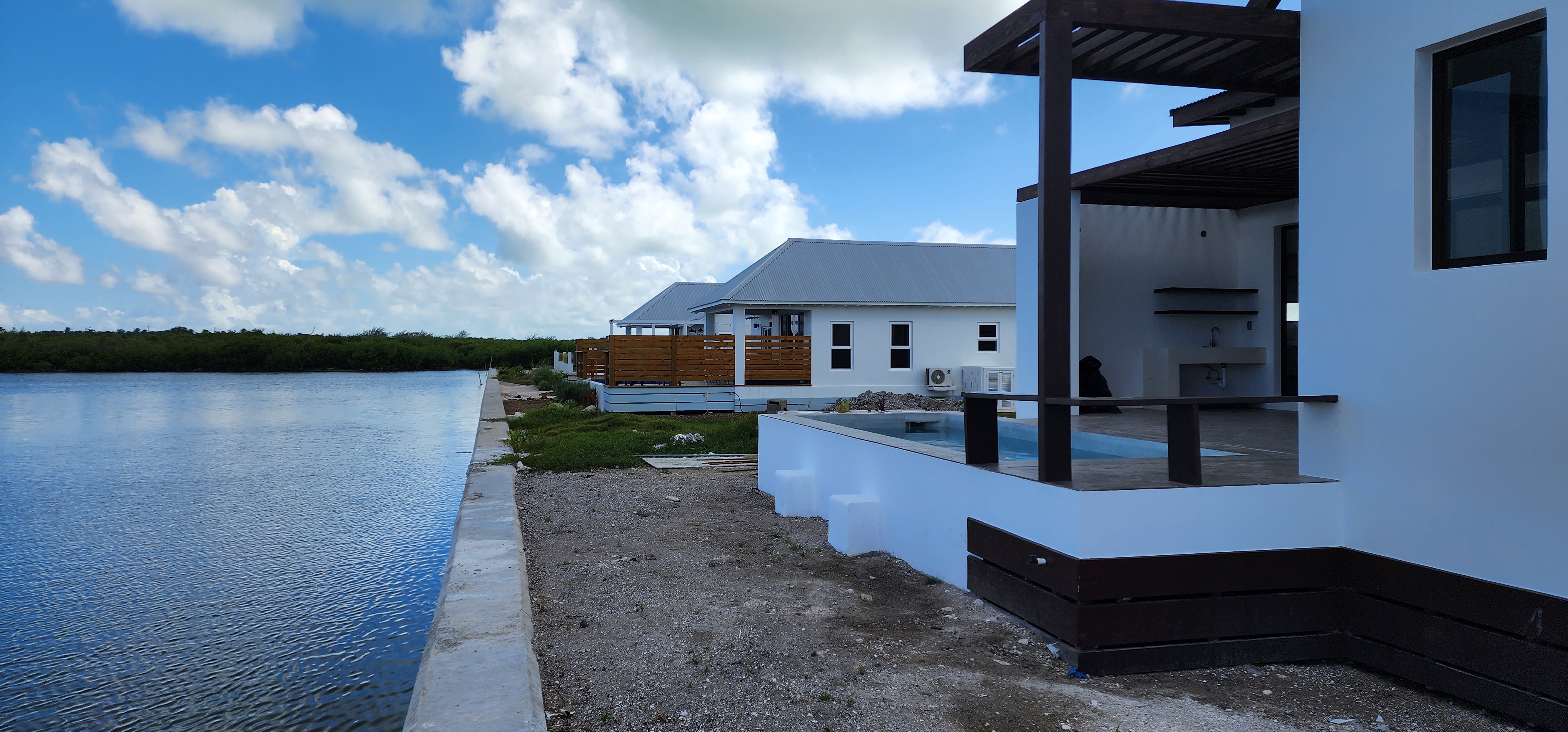 Wide canal-side home in Belize