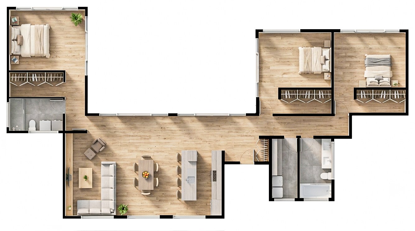 Floor plan · Rendered