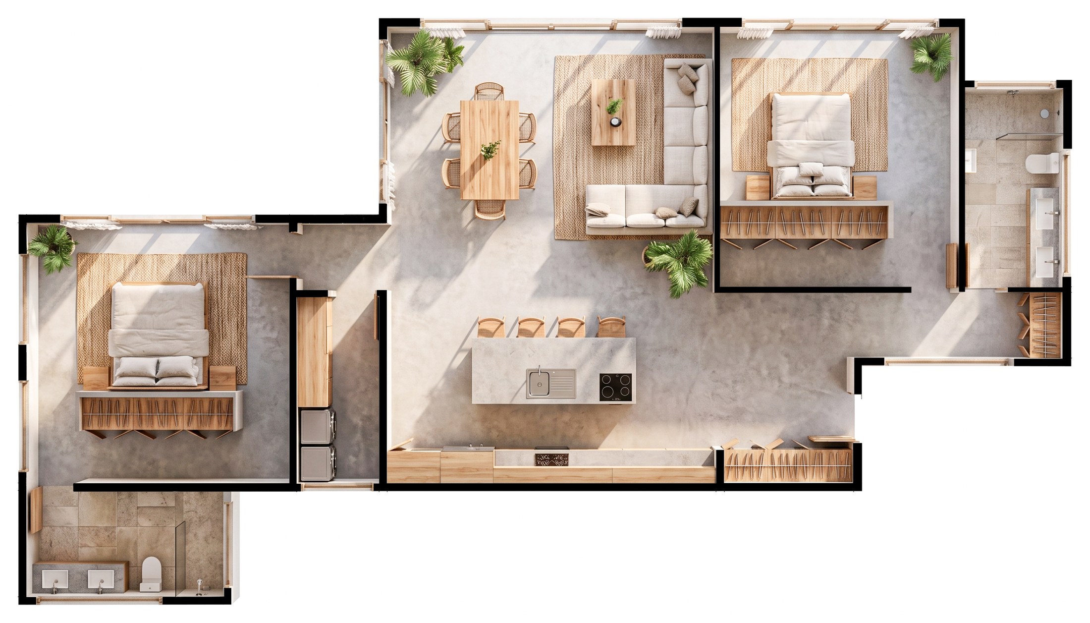Floor plan · Rendered