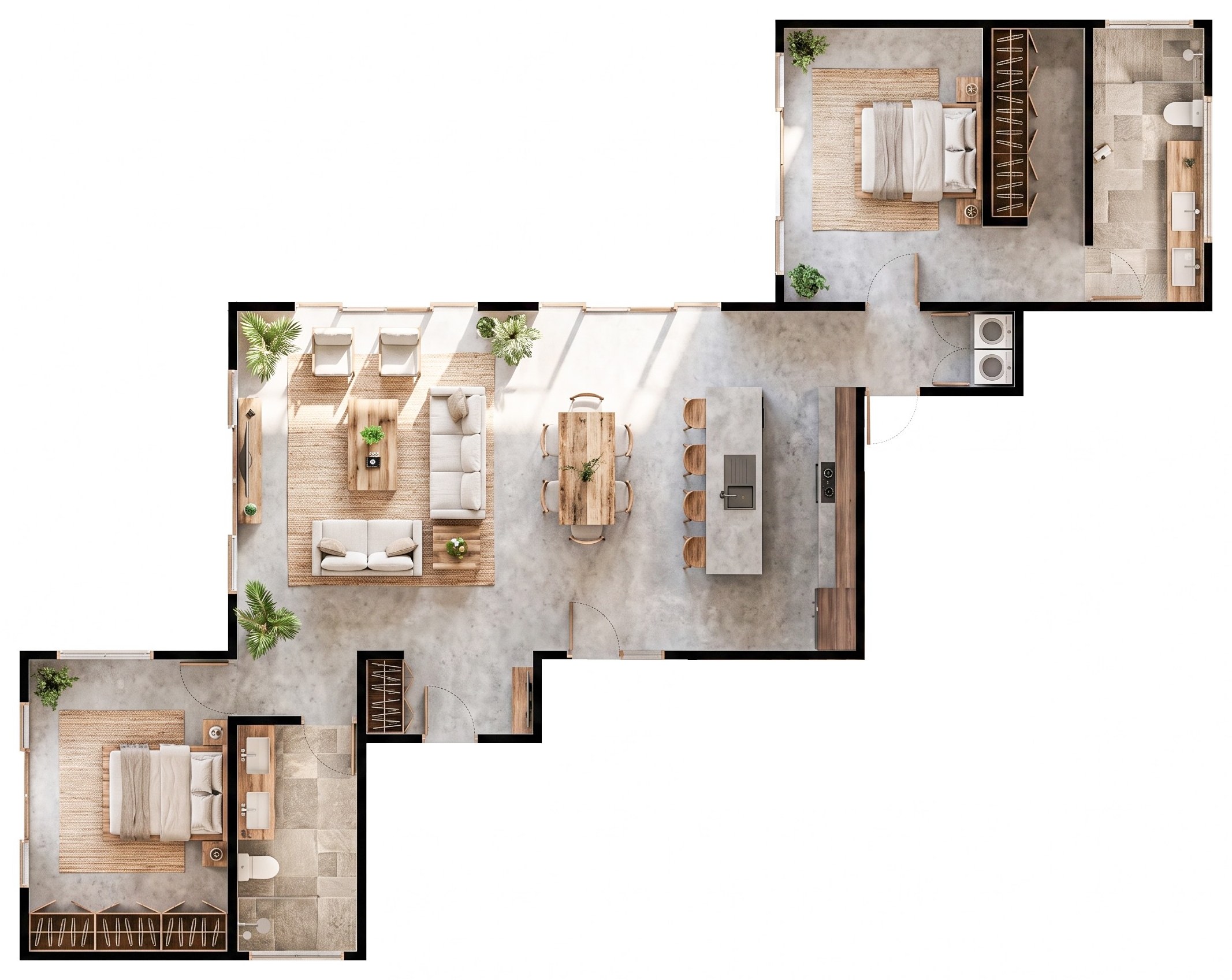 Floor plan · Rendered