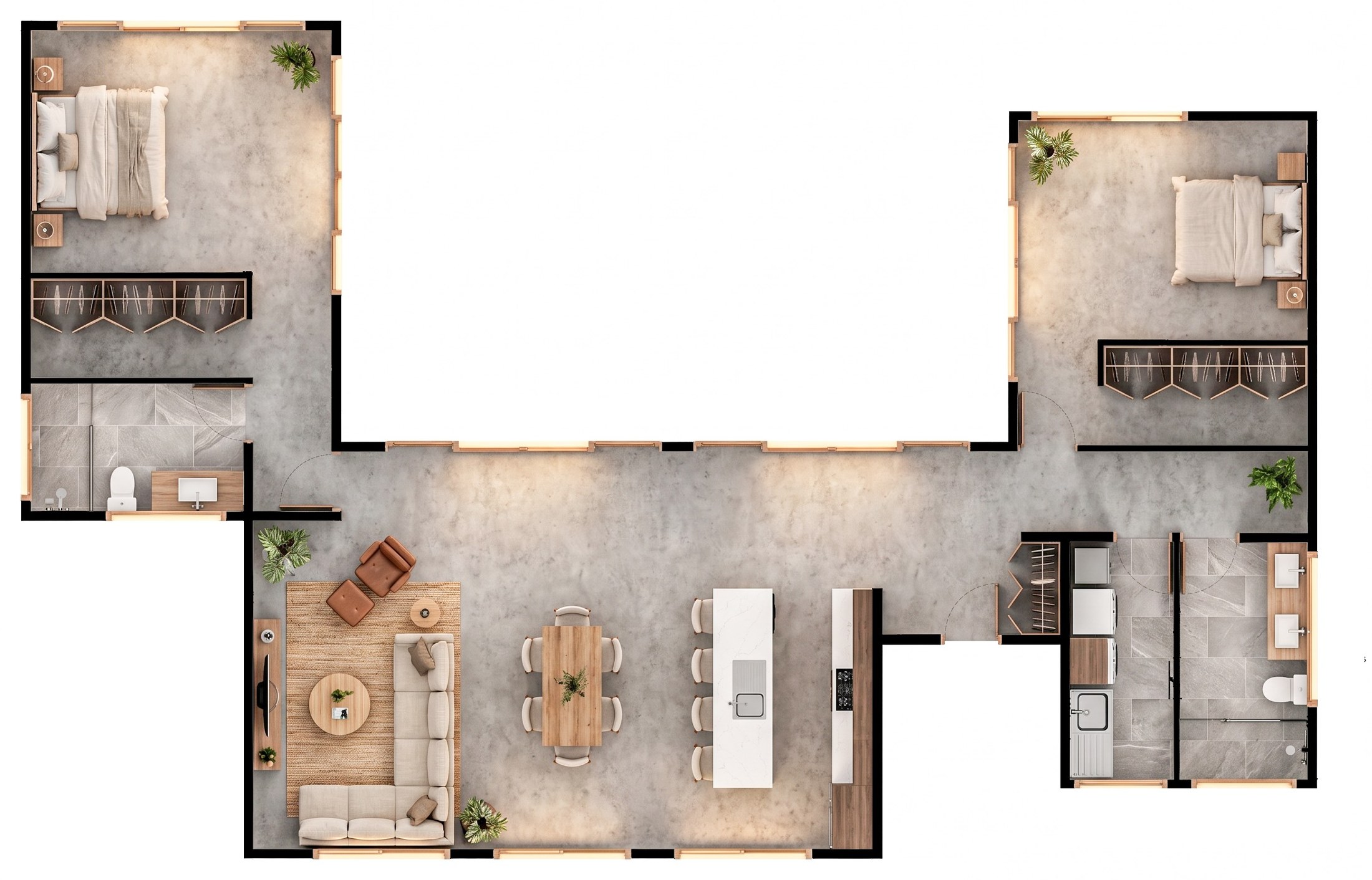 Floor plan · Rendered