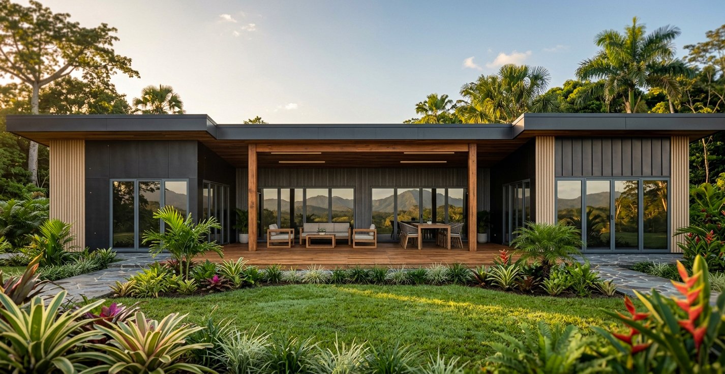 Exterior option · Charcoal & timber